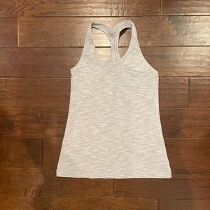 Lululemon Cool Racerback Tank, size 10 grey stripe